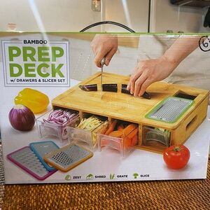 Bamboo Prep Deck with Drawers and Slicer